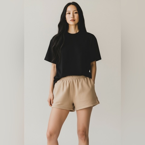 TNA Pants - Aritzia TNA Cozy Af Fleece Perfect Micro Shorts / Tan